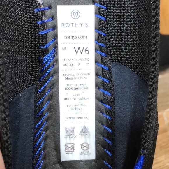 Rothy’s The Point Black Pointed Toe Synthetic Slip-On Ballet Flats Womens Size 6 - Picture 11 of 11